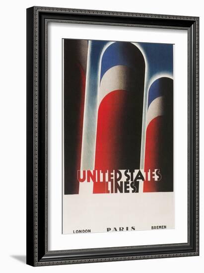 Travel Poster for United States Lines-null-Framed Art Print