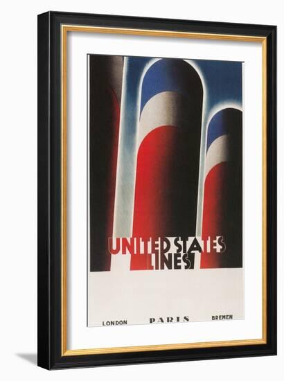 Travel Poster for United States Lines-null-Framed Art Print