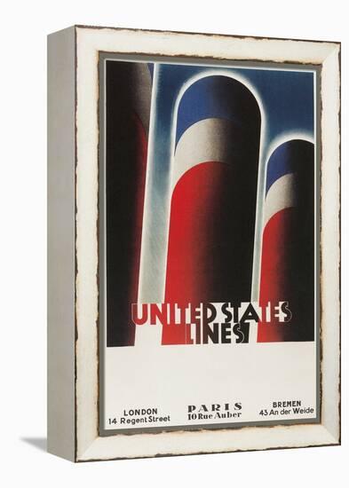 Travel Poster for United States Lines-Found Image Press-Framed Premier Image Canvas