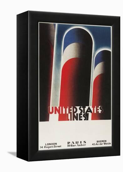 Travel Poster for United States Lines-Found Image Press-Framed Premier Image Canvas