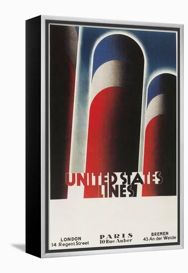 Travel Poster for United States Lines-Found Image Press-Framed Premier Image Canvas