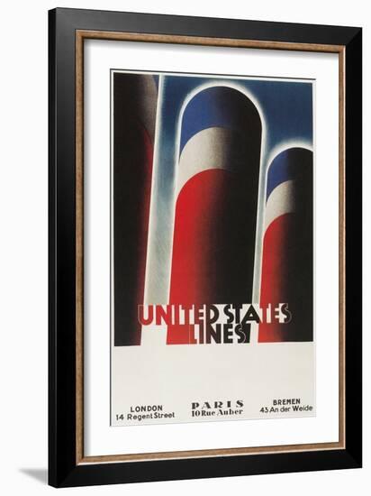 Travel Poster for United States Lines-Found Image Press-Framed Giclee Print