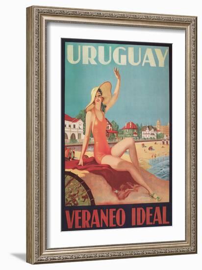 Travel Poster for Uruguay-null-Framed Premium Giclee Print