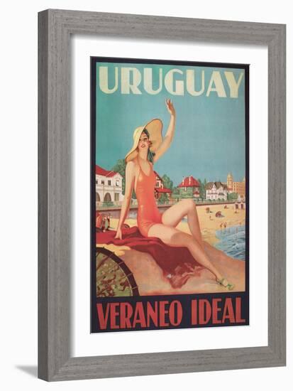 Travel Poster for Uruguay-null-Framed Premium Giclee Print