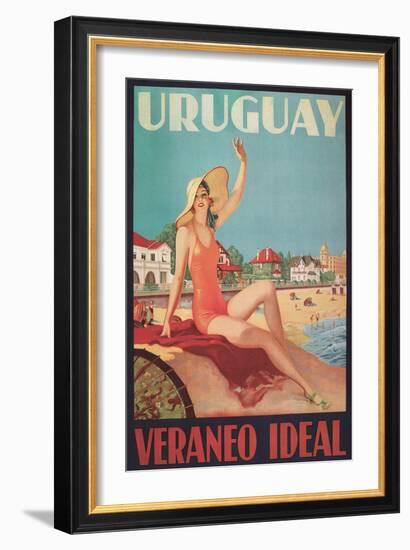 Travel Poster for Uruguay-null-Framed Premium Giclee Print