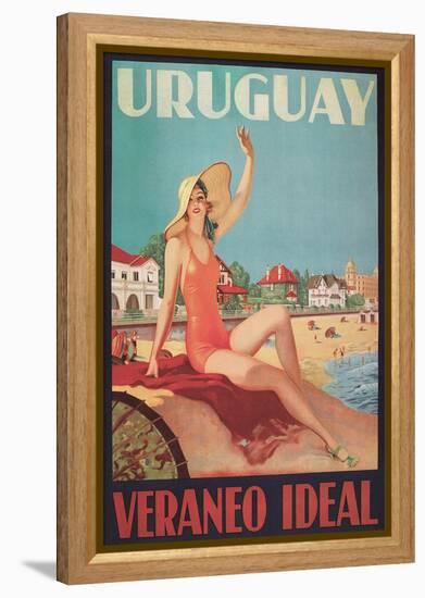 Travel Poster for Uruguay-null-Framed Stretched Canvas