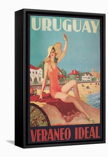 Travel Poster for Uruguay-null-Framed Stretched Canvas