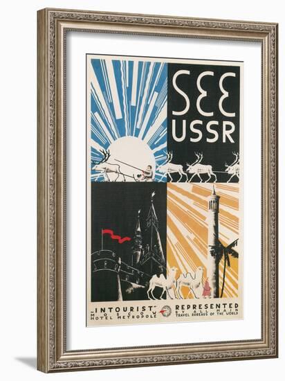 Travel Poster for USSR-null-Framed Art Print