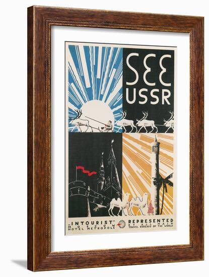 Travel Poster for USSR-null-Framed Art Print