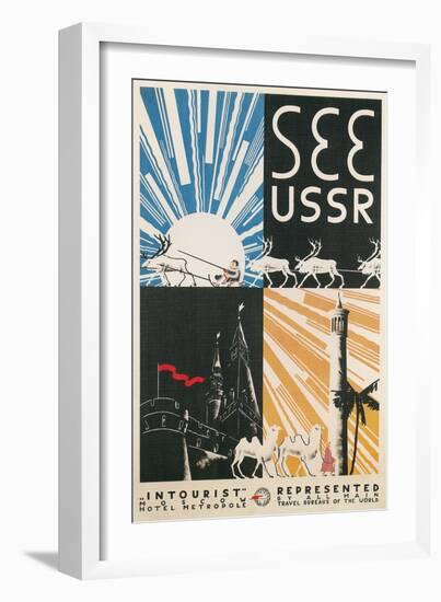 Travel Poster for USSR-null-Framed Art Print