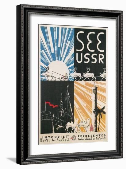 Travel Poster for USSR-null-Framed Art Print