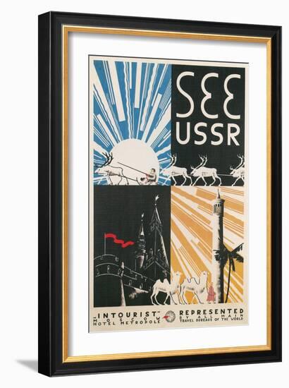 Travel Poster for USSR-null-Framed Art Print