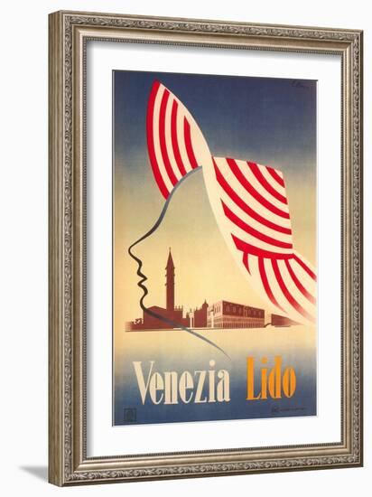 Travel Poster for Venice Lido-null-Framed Art Print