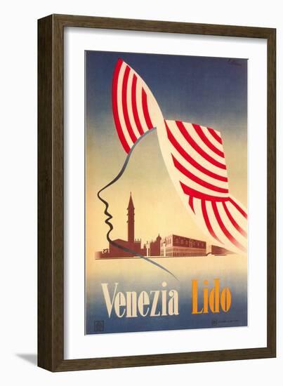 Travel Poster for Venice Lido-null-Framed Art Print