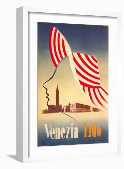 Travel Poster for Venice Lido-null-Framed Art Print