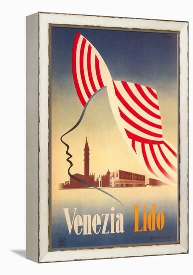 Travel Poster for Venice Lido-null-Framed Stretched Canvas