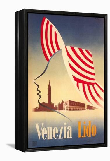 Travel Poster for Venice Lido-null-Framed Stretched Canvas