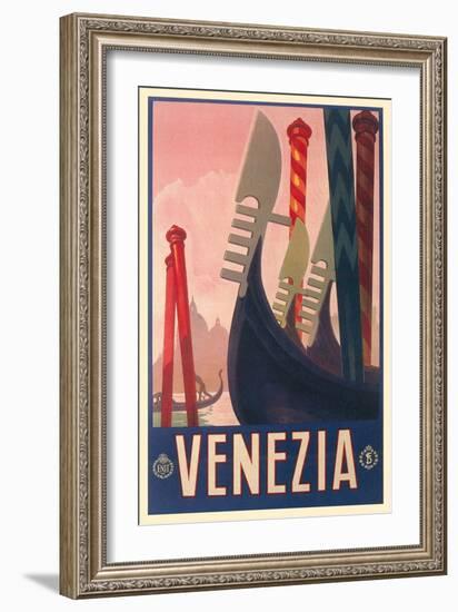 Travel Poster for Venice-null-Framed Art Print