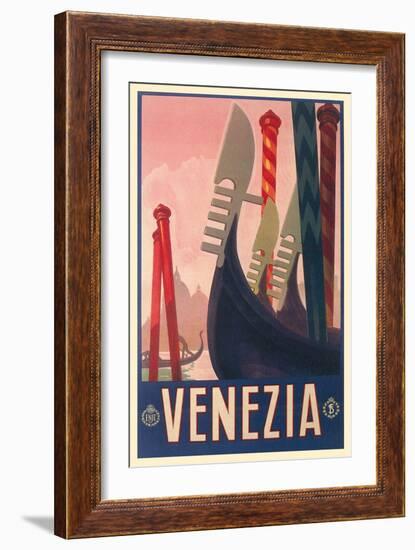 Travel Poster for Venice-null-Framed Art Print