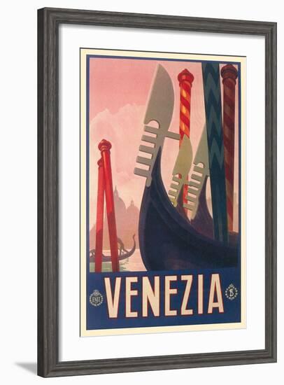 Travel Poster for Venice-null-Framed Art Print