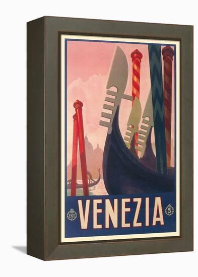 Travel Poster for Venice-null-Framed Stretched Canvas