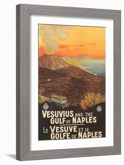 Travel Poster for Vesuvius-null-Framed Art Print