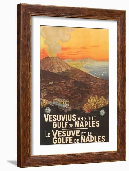 Travel Poster for Vesuvius-null-Framed Art Print