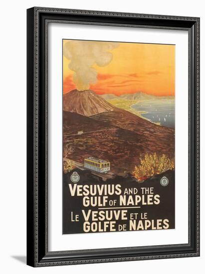 Travel Poster for Vesuvius-null-Framed Art Print