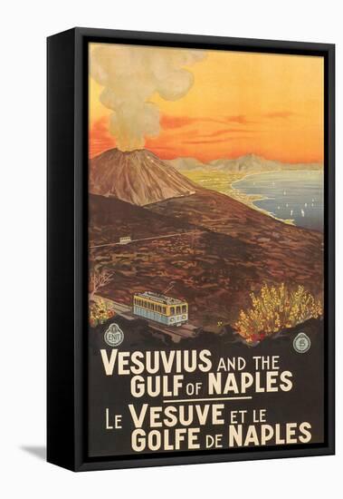 Travel Poster for Vesuvius-null-Framed Stretched Canvas