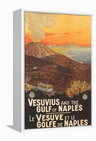 Travel Poster for Vesuvius-null-Framed Stretched Canvas