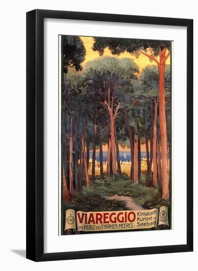 Travel Poster for Viareggio-null-Framed Art Print