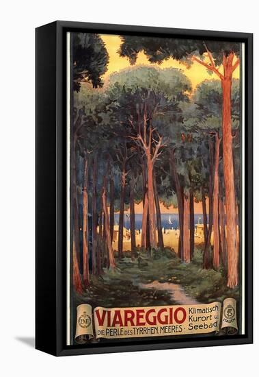 Travel Poster for Viareggio-null-Framed Stretched Canvas