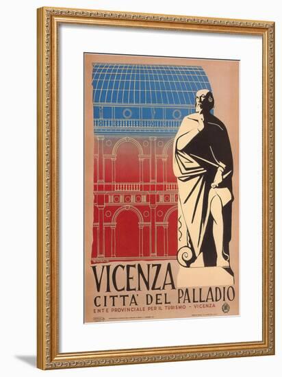 Travel Poster for Vicenza-null-Framed Art Print