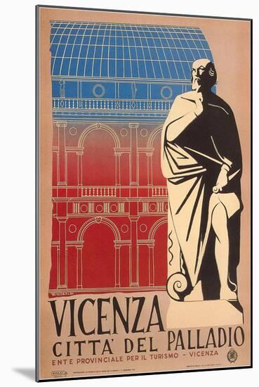 Travel Poster for Vicenza-null-Mounted Art Print