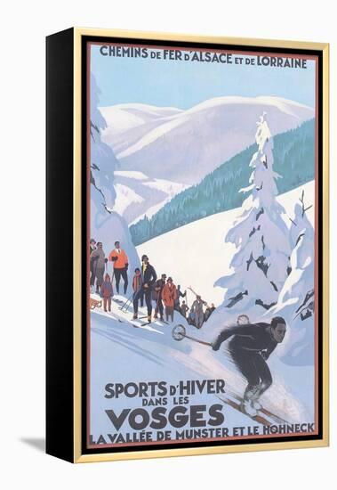 Travel Poster for Vosges-null-Framed Stretched Canvas