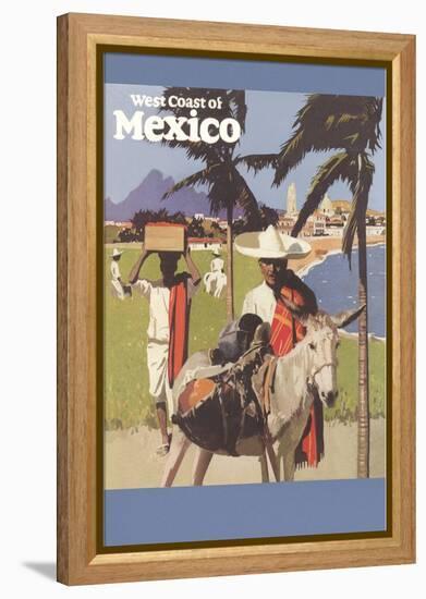 Travel Poster for West Coast of Mexico-null-Framed Stretched Canvas