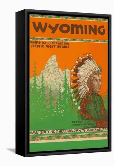 Travel Poster for Wyoming-null-Framed Stretched Canvas