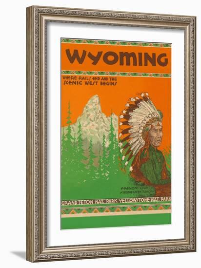 Travel Poster for Wyoming-null-Framed Art Print