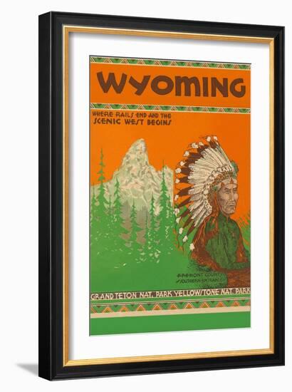 Travel Poster for Wyoming-null-Framed Art Print