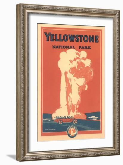 Travel Poster for Yellowstone Park, Old Faithful-null-Framed Art Print