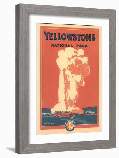 Travel Poster for Yellowstone Park, Old Faithful-null-Framed Art Print