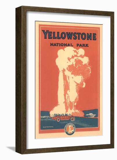 Travel Poster for Yellowstone Park, Old Faithful-null-Framed Art Print