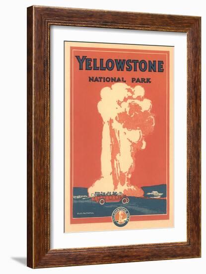 Travel Poster for Yellowstone Park, Old Faithful-null-Framed Art Print