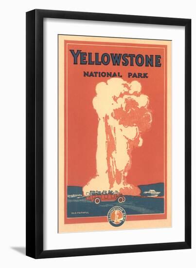 Travel Poster for Yellowstone Park, Old Faithful-null-Framed Art Print