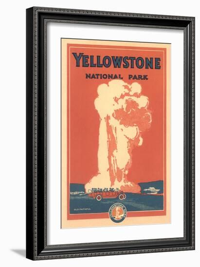 Travel Poster for Yellowstone Park, Old Faithful-null-Framed Art Print