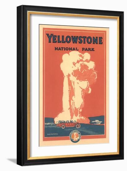 Travel Poster for Yellowstone Park, Old Faithful-null-Framed Art Print