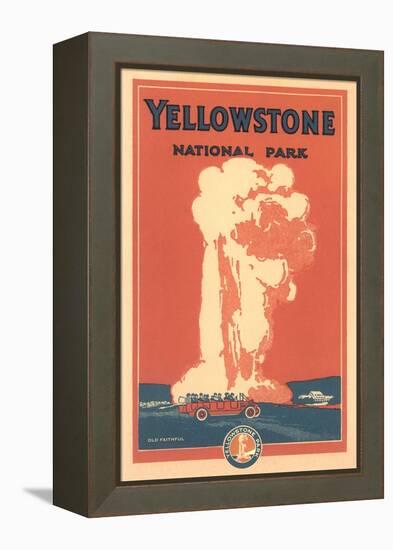 Travel Poster for Yellowstone Park, Old Faithful-null-Framed Stretched Canvas