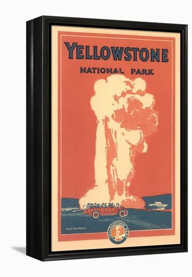 Travel Poster for Yellowstone Park, Old Faithful-null-Framed Stretched Canvas