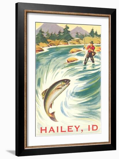 Travel Poster Hailey, Trout Fishing-null-Framed Art Print