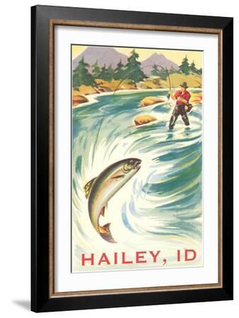 Travel Poster Hailey, Trout Fishing' Art Print